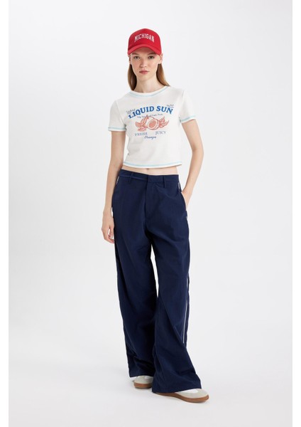 Coool Wide Leg Geniş Bol Paça Normal Bel Palazzo Pantolon Cepli Şerit Detaylı D4404AX24AU
