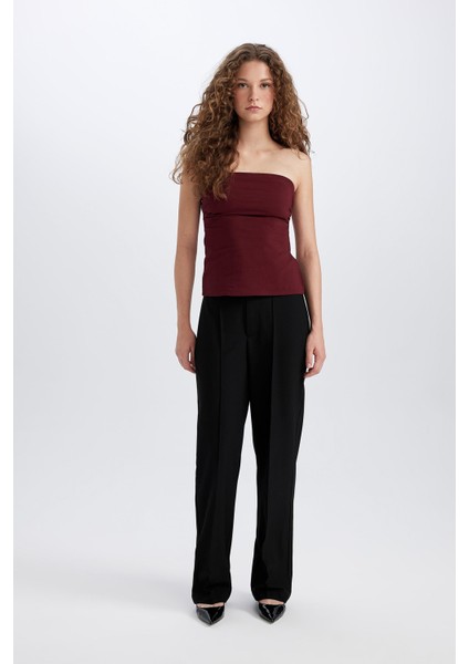 Wide Leg Klasik Kumaş Pantolon Normal Bel Geniş Paça Standart Boy E1518AX24WN