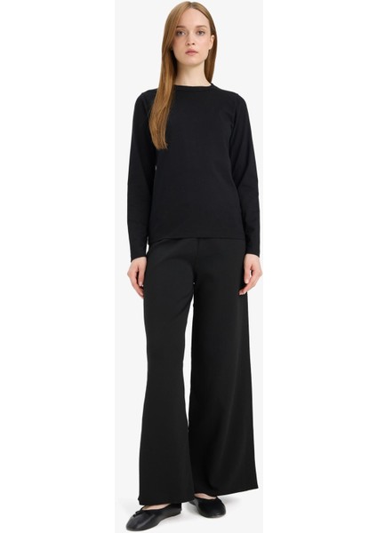Wide Leg Geniş Bol Paça Triko Pantolon F1102AX25AU fiyatları