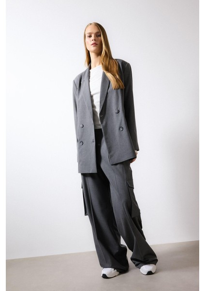 Pensli Palazzo Pantolon Wide Leg Geniş Bol Paça Kargo Cepli Yüksek Bel Basic Düz Standart Boy C2577AX24SP modelleri