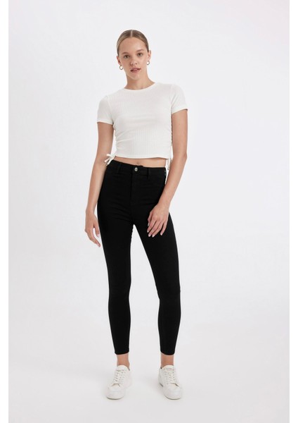Jegging Yüksek Bel Bilek Boy Dar Paça Basic Düz Jean Pantolon B7498AX24AU