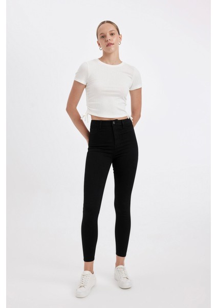 Jegging Yüksek Bel Bilek Boy Dar Paça Basic Düz Jean Pantolon B7498AX24AU fiyatları