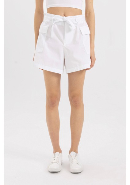 Paperbag Yüksek Bel Geniş Paça Poplin Şort C9234AX24SM fırsatları