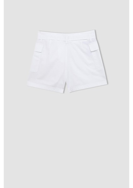 Paperbag Yüksek Bel Geniş Paça Poplin Şort C9234AX24SM