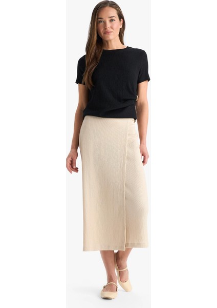 Regular Fit Basic Düz Midi Etek F0993AX25SM fırsatları