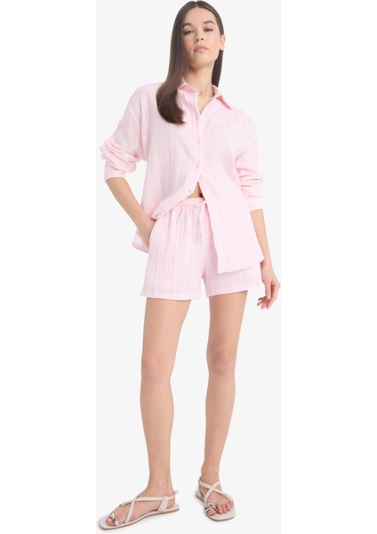 Coool A Kesim Beli Lastikli Bağcıklı Müslin Şort F2242AX25SM fırsatları