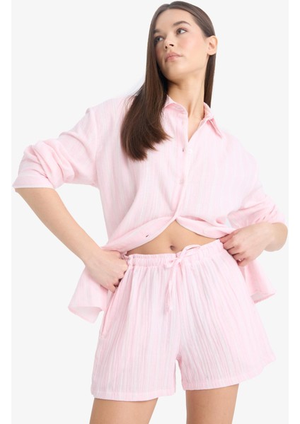 Coool A Kesim Beli Lastikli Bağcıklı Müslin Şort F2242AX25SM