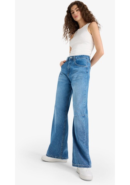 Barrel Fit Normal Bel Bilek Boy Jean Yıkamalı Pantolon F5374AX25HS modelleri