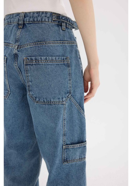 Baggy Fit Yüksek Bel Düz Paça Uzun Jean Pantolon D7963AX25SP indirimleri