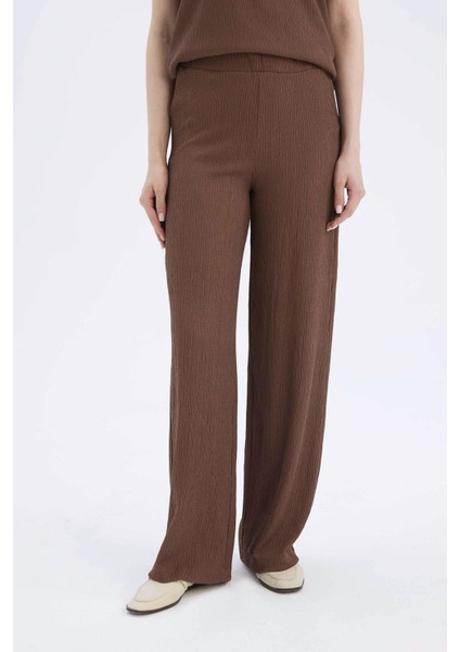 Bürümcük Pantolon Wide Leg Geniş Bol Paça Beli Lastikli C0200AX25SP