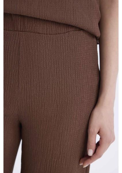 Bürümcük Pantolon Wide Leg Geniş Bol Paça Beli Lastikli C0200AX25SP