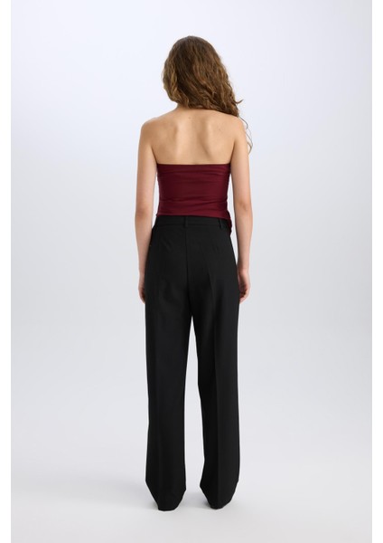 Wide Leg Klasik Kumaş Pantolon Normal Bel Geniş Paça Standart Boy E1518AX24WN