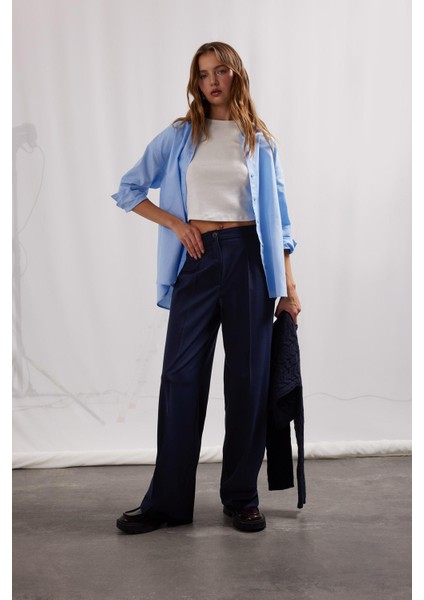 Wide Leg Yüksek Bel Standart Boy Kumaş Pantolon C6402AX25SP