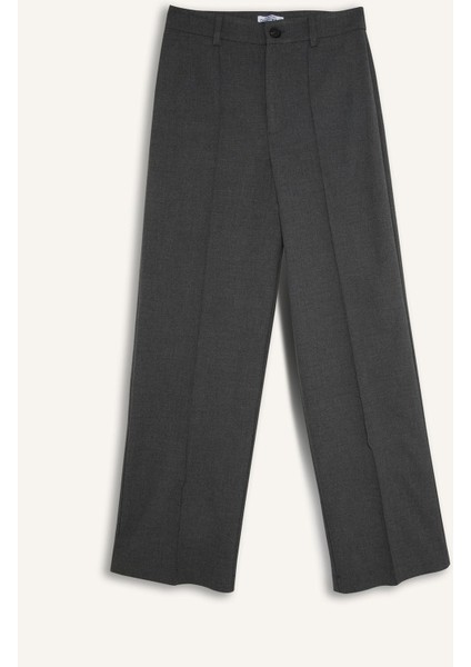 Wide Leg Klasik Kumaş Pantolon Normal Bel Geniş Paça Standart Boy E1518AX24WN