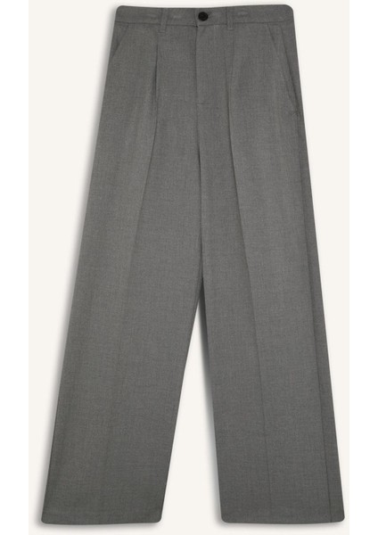 Wide Leg Pensli Klasik Palazzo Pantolon Geniş Bol Paça Basic Düz Uzun Boy Yüksek Bel Cepli