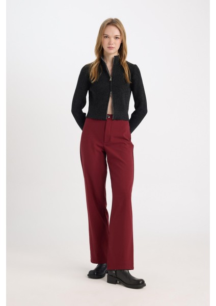 Wide Leg Kumaş Pantolon Geniş Bol Paça Yüksek Bel Basic Düz Standart Boy E1043AX24WN fırsatları