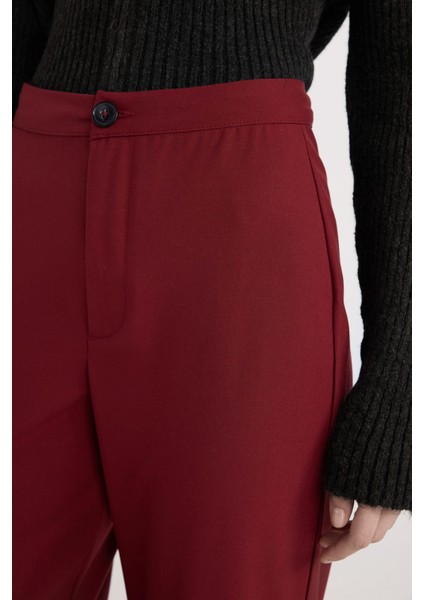 Wide Leg Kumaş Pantolon Geniş Bol Paça Yüksek Bel Basic Düz Standart Boy E1043AX24WN