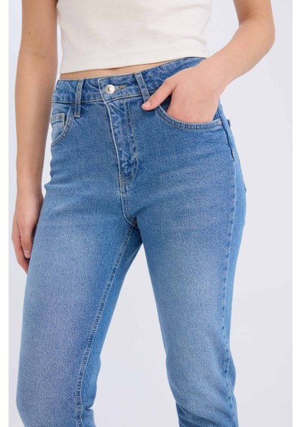 Lina Comfort Mom Yüksek Bel Bilek Boy Jean Yıkamalı Pantolon E3439AXNS indirimleri
