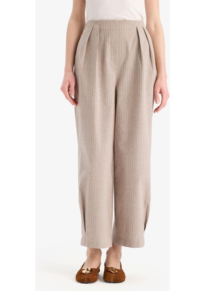 Harem Çizgili Pensli Keten Karışımlı Pantolon E4564AX25SP fırsatları