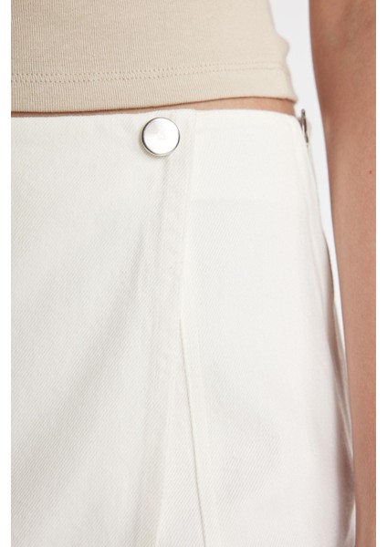 Regular Fit Normal Bel Gabardin Şort Etek D0383AX24HS