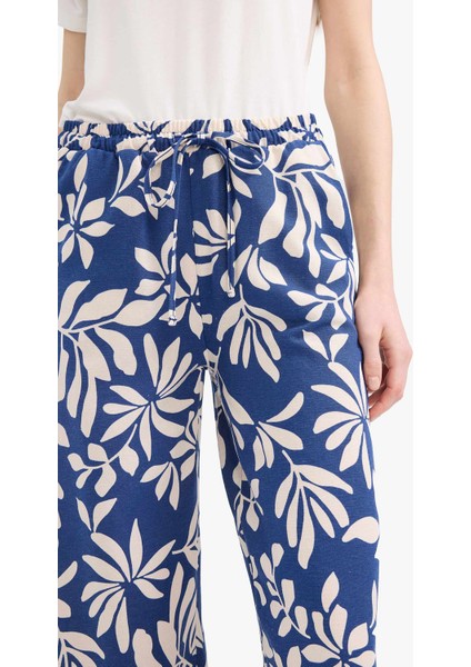 Regular Fit Desenli Cep Detaylı Düz Paça Keten Karışımlı Pantolon E7329AX25SM fırsatları