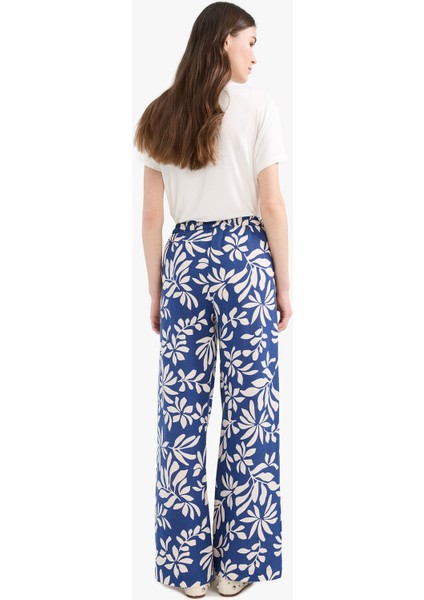 Regular Fit Desenli Cep Detaylı Düz Paça Keten Karışımlı Pantolon E7329AX25SM indirimleri