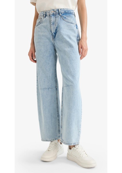 Barrel Fit Normal Bel Bilek Boy Jean Yıkamalı Pantolon F6102AX25HS fırsatları