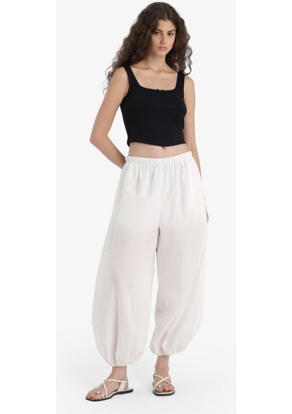 Barrel Fit Cepli Normal Bel Standart Boy Vual Şalvar Pantolon F8037AX25SM fiyatları