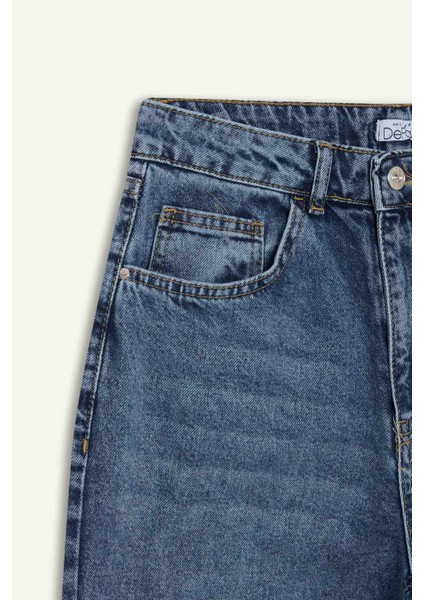 Barrel Fit Normal Bel Bilek Boy Jean Yıkamalı Pantolon F6102AX25HS