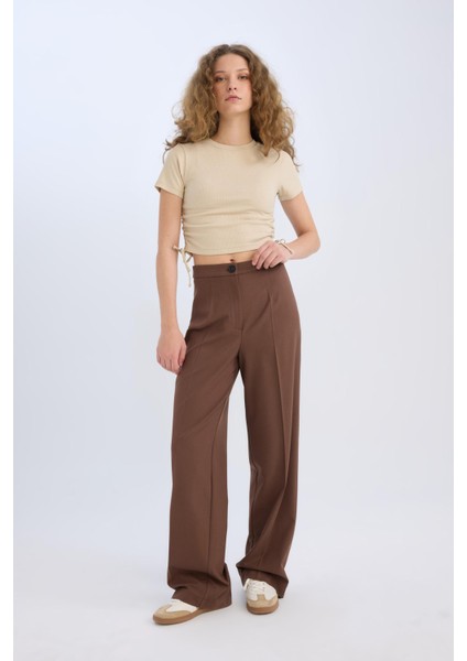 Standart Boy Kumaş Palazzo Pantolon Wide Leg Geniş Bol Paça Basic Düz Yüksek Bel C6402AX25SP fiyatları