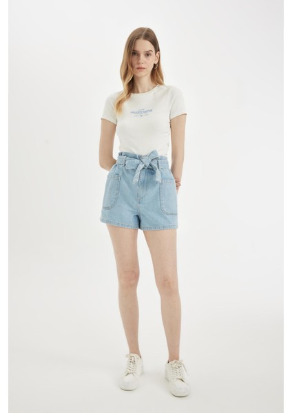 Paperbag Yüksek Bel Jean Şort C2445AX24HS modelleri