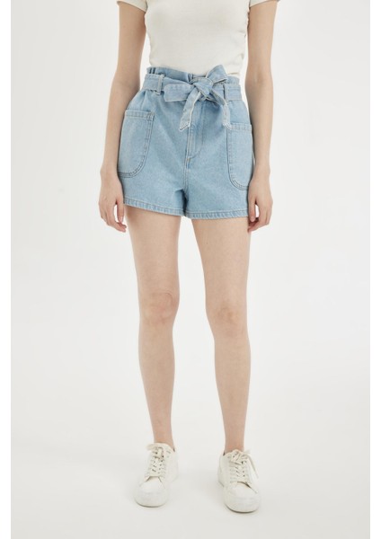 Paperbag Yüksek Bel Jean Şort C2445AX24HS indirimleri