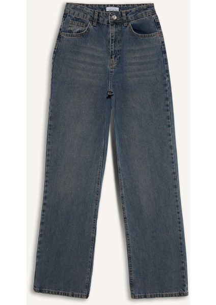 90'S Wide Leg Yüksek Bel Uzun Jean Yıkamalı Pantolon D6617ax25sp