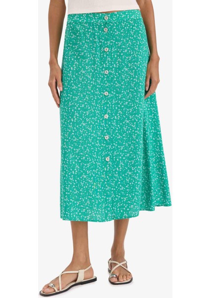 A Form Çiçekli Normal Bel Midi Etek fırsatları