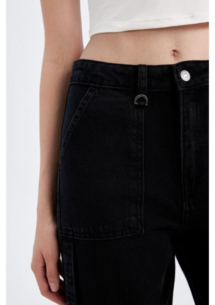 Wide Leg Kargo Yüksek Bel Uzun Jean Pantolon D4320AX24AU