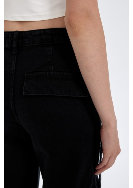 Wide Leg Kargo Yüksek Bel Uzun Jean Pantolon D4320AX24AU
