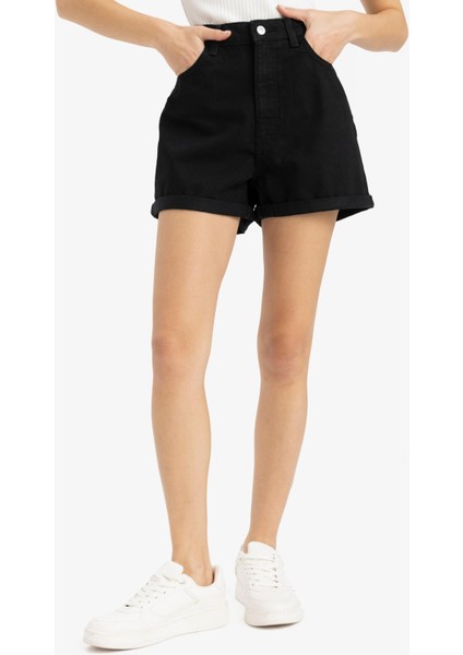 Mom Fit Yüksek Bel Duble Paça Jean Şort indirimleri