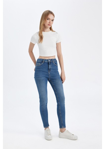 Skinny Fit Yüksek Bel Bilek Boy Jean Pantolon C7611AX24WN modelleri