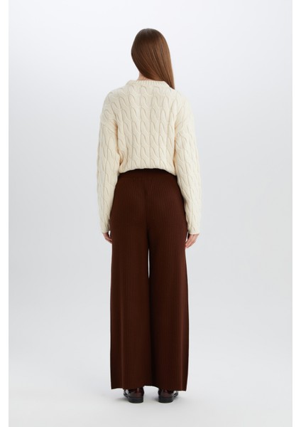 Relax Fit Triko Pantolon Geniş Bol Paça Basic Düz Beli Lastikli E2940AX24WN indirimleri