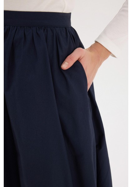 A Kesim Basic Düz Poplin Maxi Tesettür Etek E4369AX25SP
