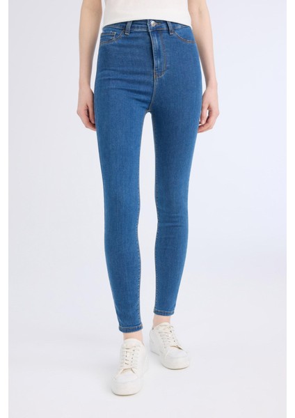Jegging Yüksek Bel Bilek Boy Dar Paça Basic Düz Jean Pantolon B7498AX24AU