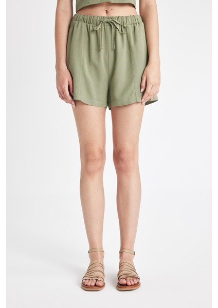 Regular Fit Normal Bel Keten Karışımlı Şort D0967AX24HS fırsatları