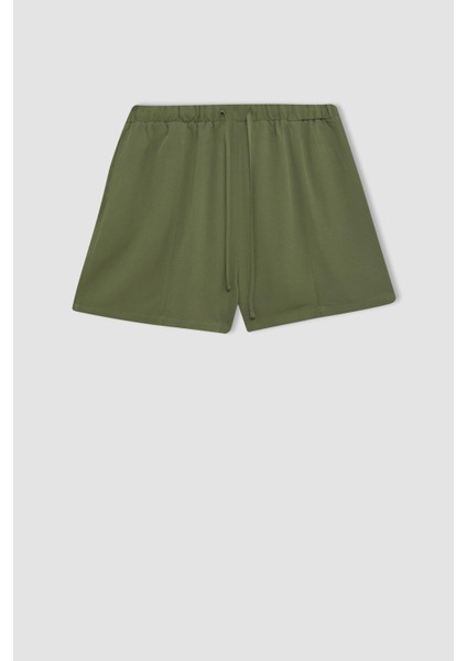 Regular Fit Normal Bel Keten Karışımlı Şort D0967AX24HS