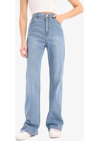 Slim Flare Yüksek Bel Düz Paça Uzun Jean Pantolon D7974AX25SP modelleri