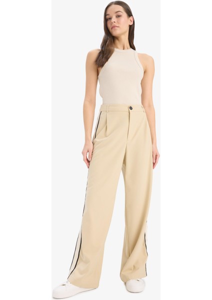 Wide Leg Kumaş Palazzo Pantolon Fermuarlı Normal Bel Standart Boy Geniş Bol Paça E7275AX25SP modelleri