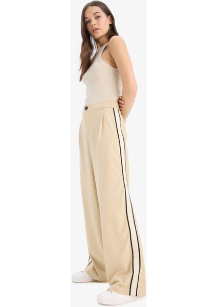 Wide Leg Kumaş Palazzo Pantolon Fermuarlı Normal Bel Standart Boy Geniş Bol Paça E7275AX25SP indirimleri