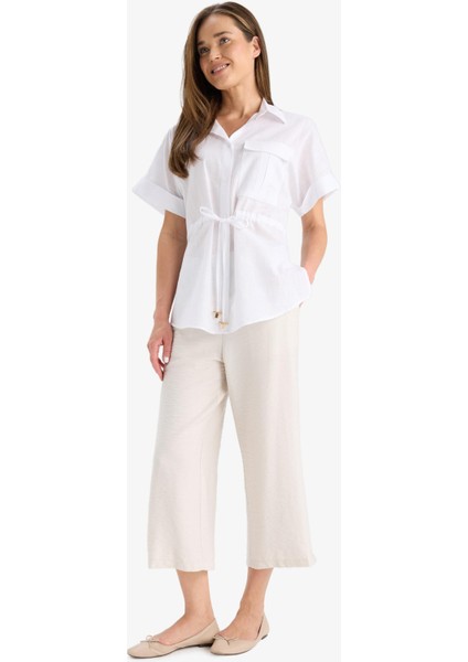Crop Fit Kemerli Kapri Pantolon F3421AX25HS fiyatları