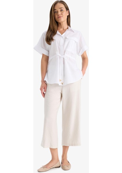 Crop Fit Kemerli Kapri Pantolon F3421AX25HS fırsatları