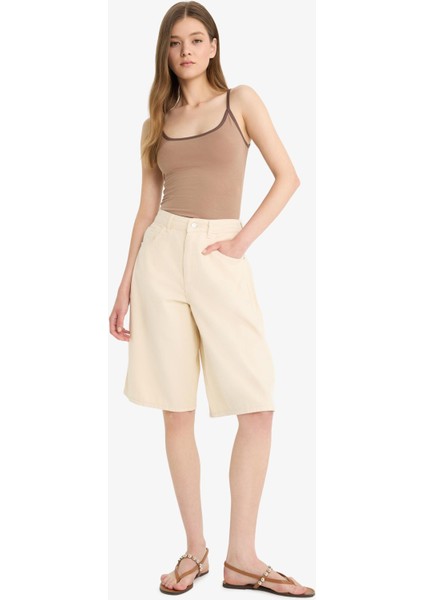 Coool Normal Bel Kısa Paça Gabardin Bermuda Şort F3133AX25HS