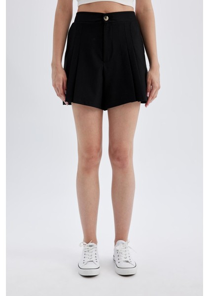 Regular Fit Yüksek Bel Pileli Şort D0963AX24SM